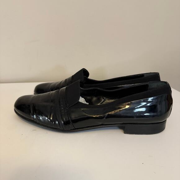 Bally Banner Dress Shoes Mens 10.5M Black Patent Leather Formal Business Italy